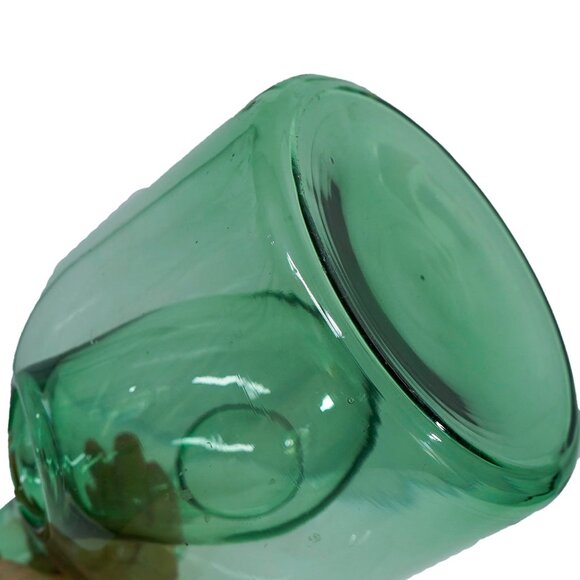 BOttiglia Vintage Green Italian Glass hand Blown Multi Opening large Carafe - Picture 5 of 9